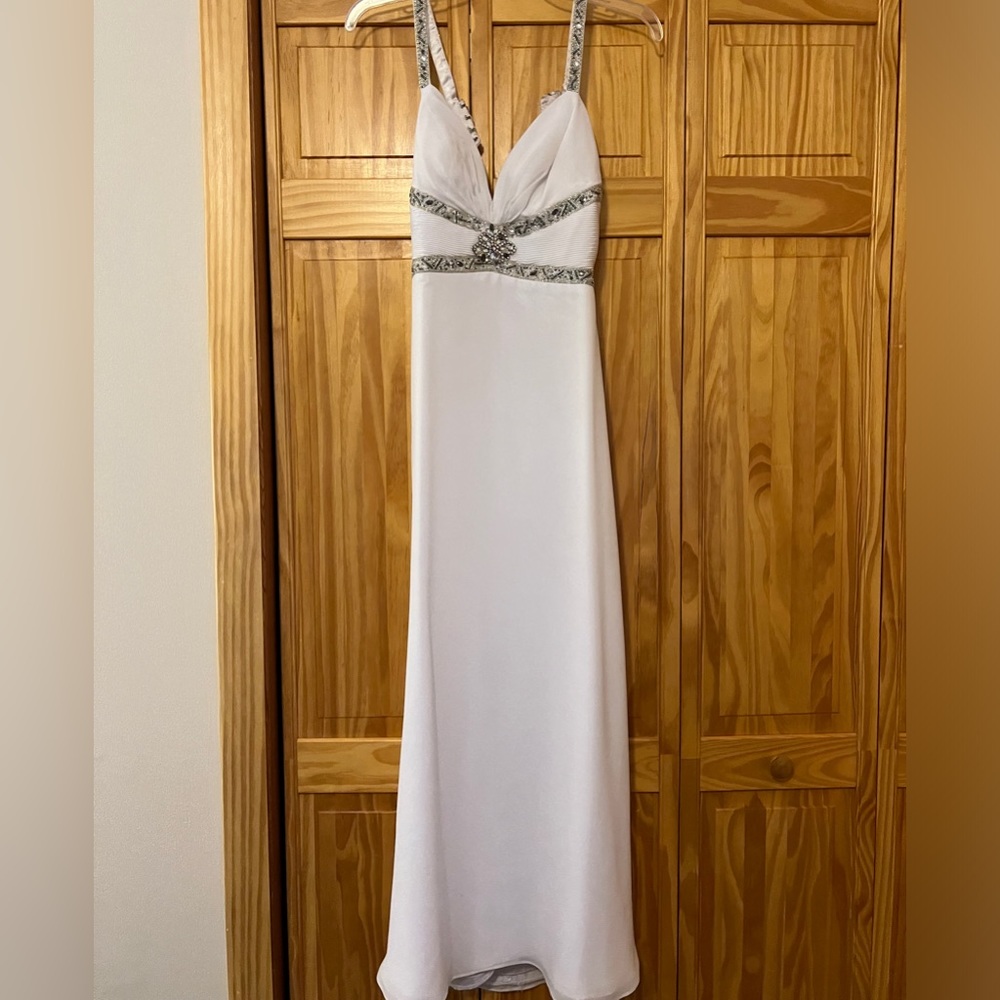 White Prom Dress / Gown with beaded details